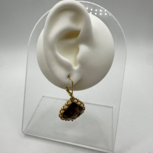 NWT lonna & lilly faceted resin gold tone dangle drop earrings! - Picture 3 of 7